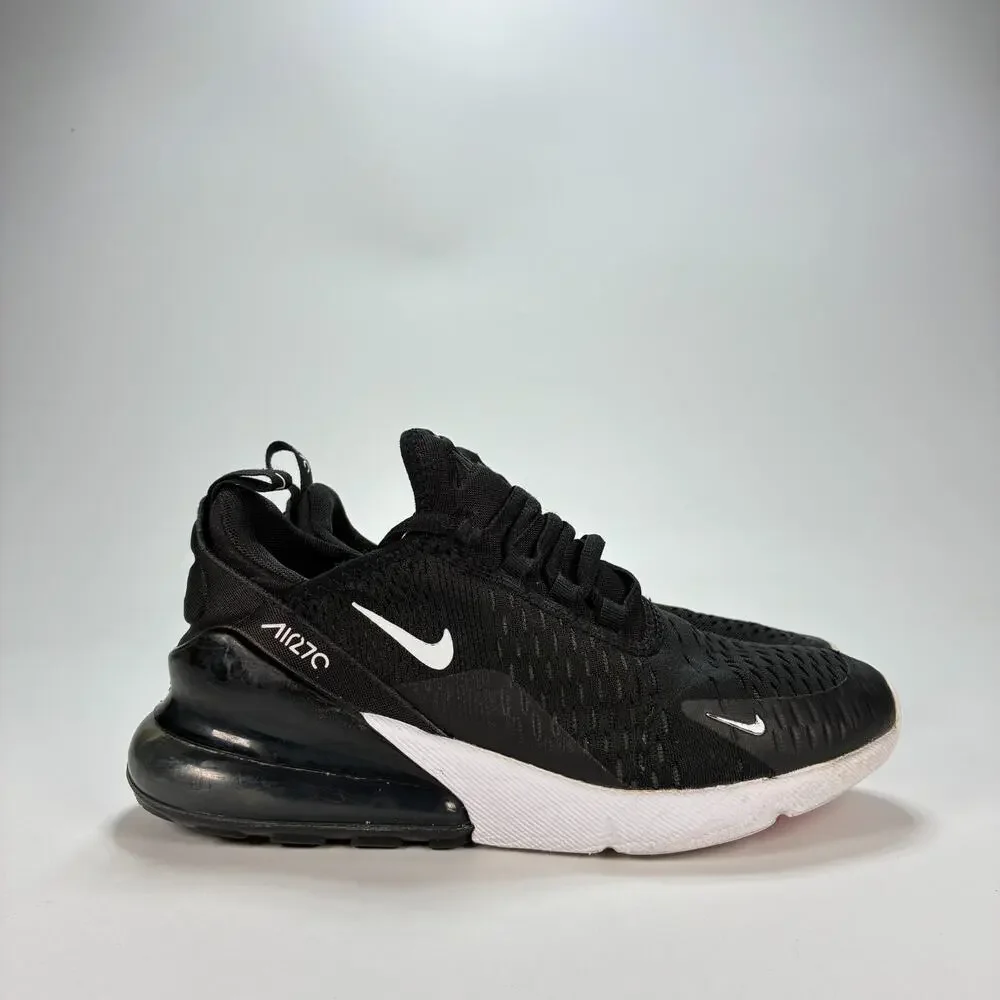Nike Air Max 270 Black White Lifestyle Shoes 943345-001 Youth Size 6 Women's 7.5